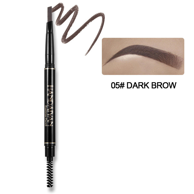 HANDAIYAN 5 Colors Automatic Rotating Eyebrow Pencil Double-ended Waterproof Triangle Eyebrow Pencil - Korvel