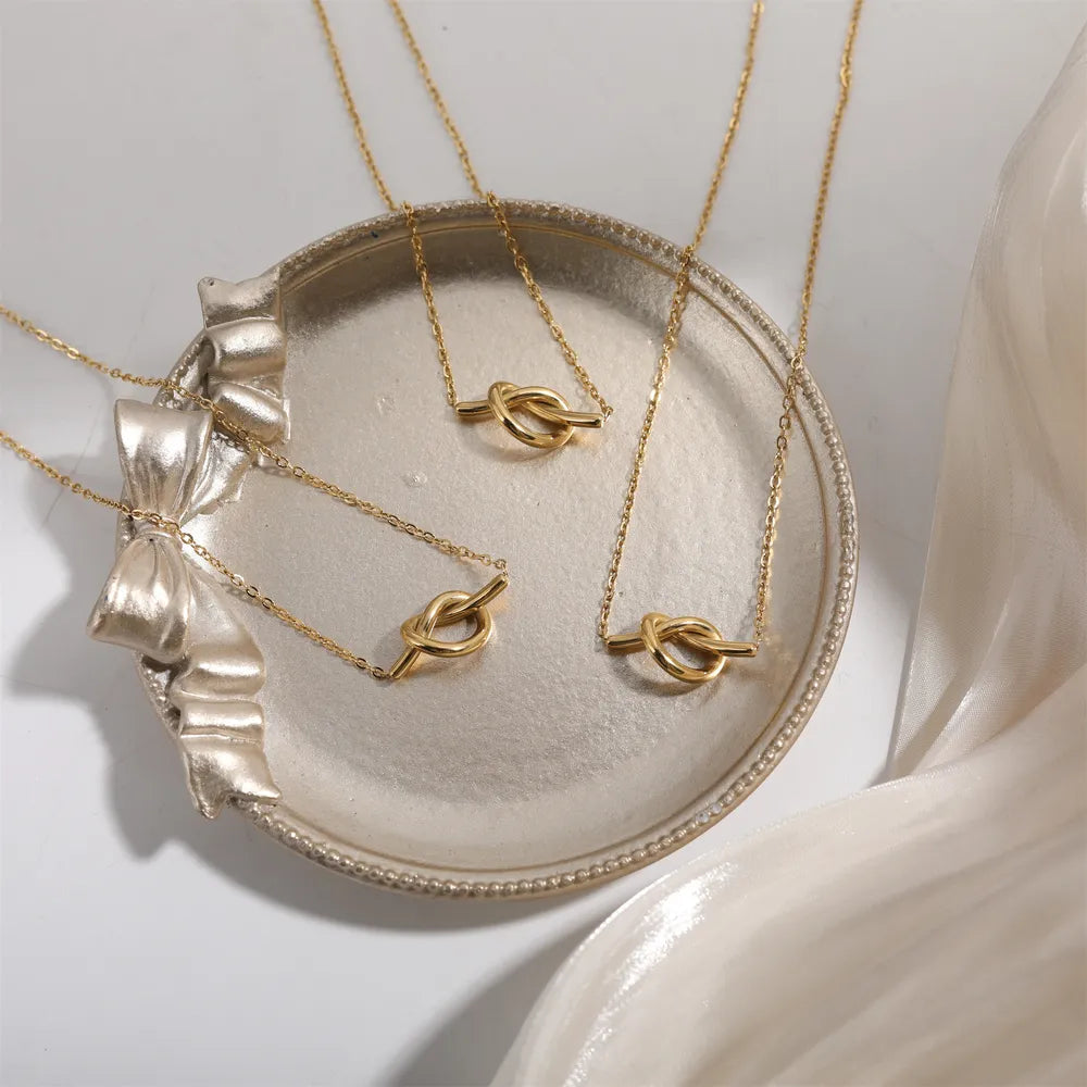 18K Gold-Plated Knotted Necklace - Korvel