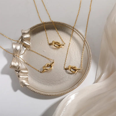 18K Gold-Plated Knotted Necklace - Korvel