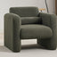 Modern style chair with sheepskin Sherpa fabric soft cushion, comfortable armchair, soft with backrest and pillow, seaweed green - Korvel