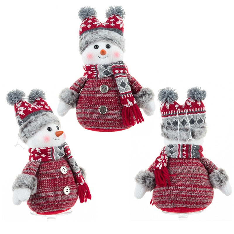 Poupée en tissu bonhomme de neige charmante pour décor festif
