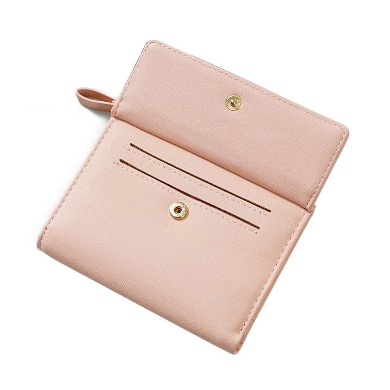 Women's Short Wallet Women's Wallet New Korean Version Small Wallet with Multiple Card Positions - Korvel