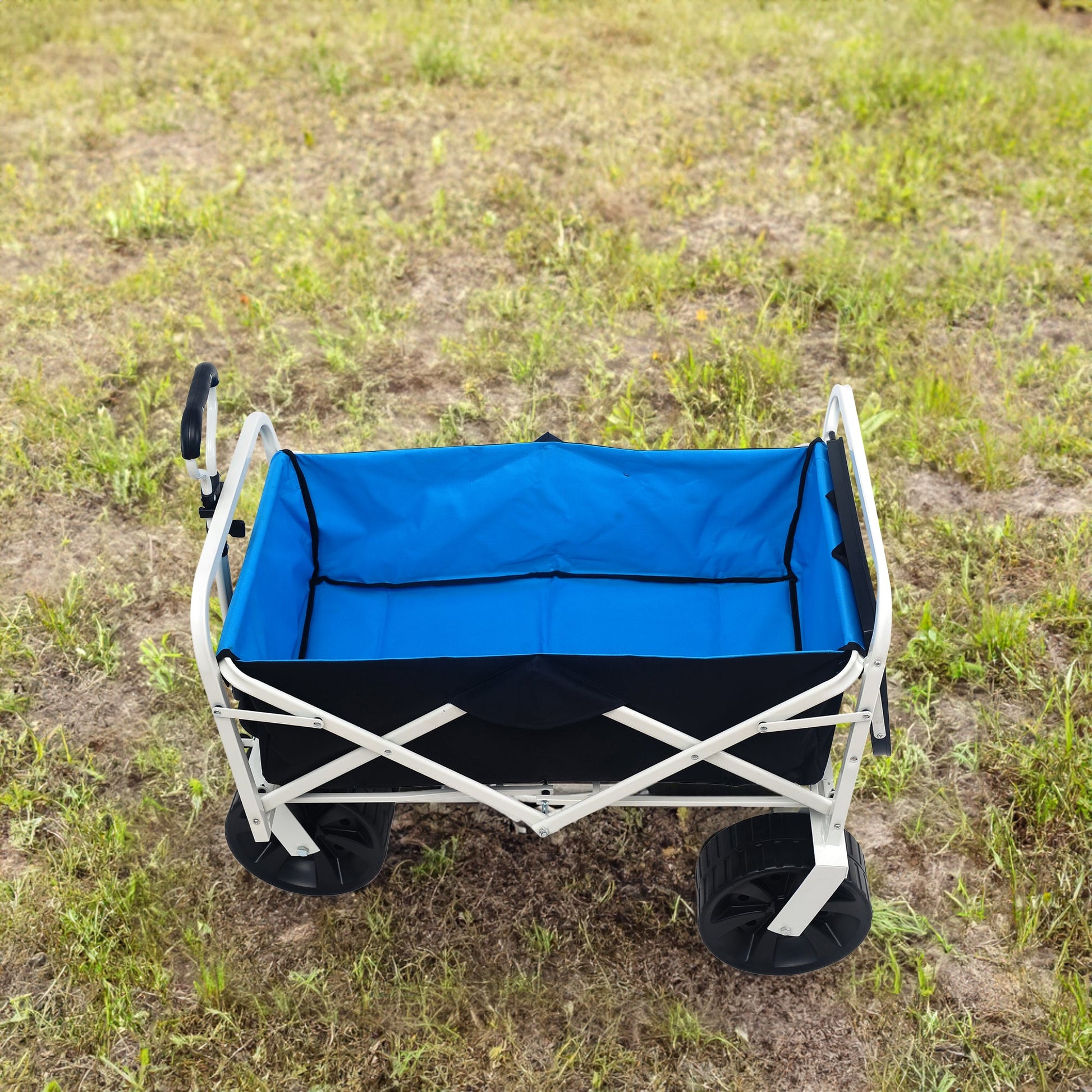 Folding Wagon Garden Shopping Beach Cart (white) - Korvel