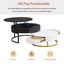 Tables basses empilables rondes modernes avec plateau relevable et tiroirs