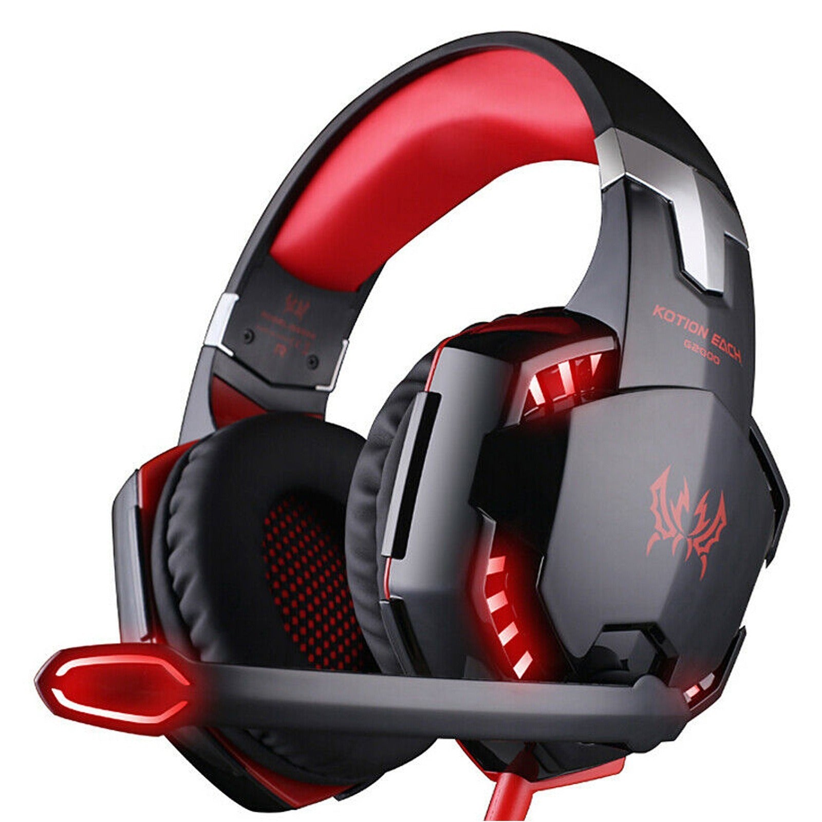 G2000 Head Mounted Gaming Earphones with Wired Illumination Heavy Bass Earphones Computer Esports PS4 Earphones - Korvel