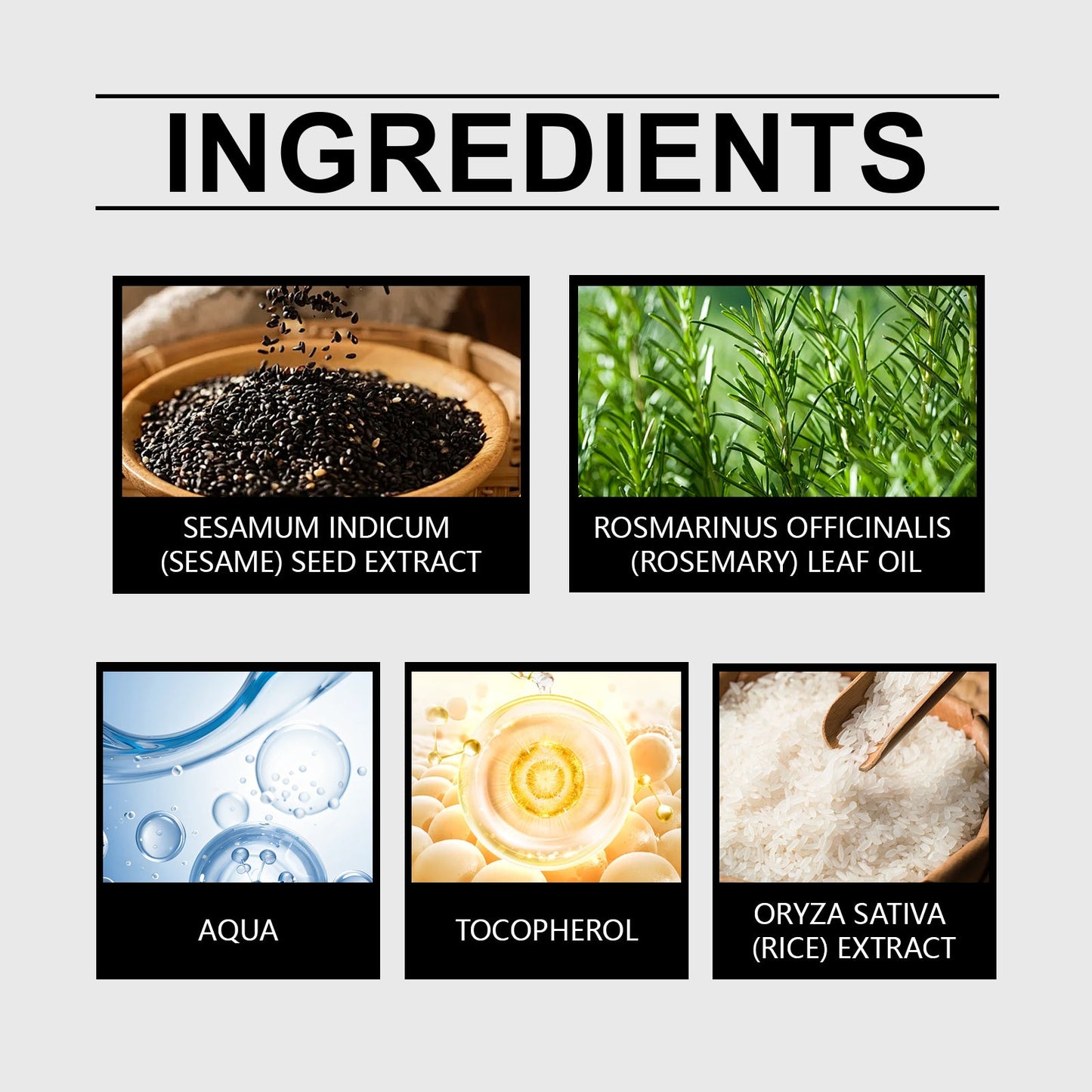 Esencia para el Cuidado del Cabello con Sésamo Negro para un Cabello Nourished y Más Abundante