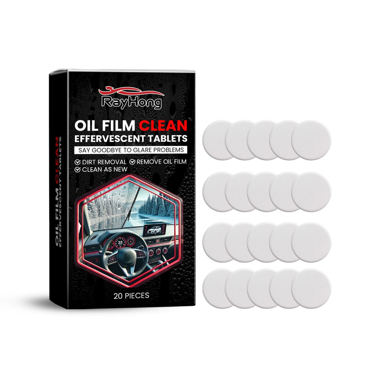Premium Glass Cleaning Tablets for Windshield Clarity