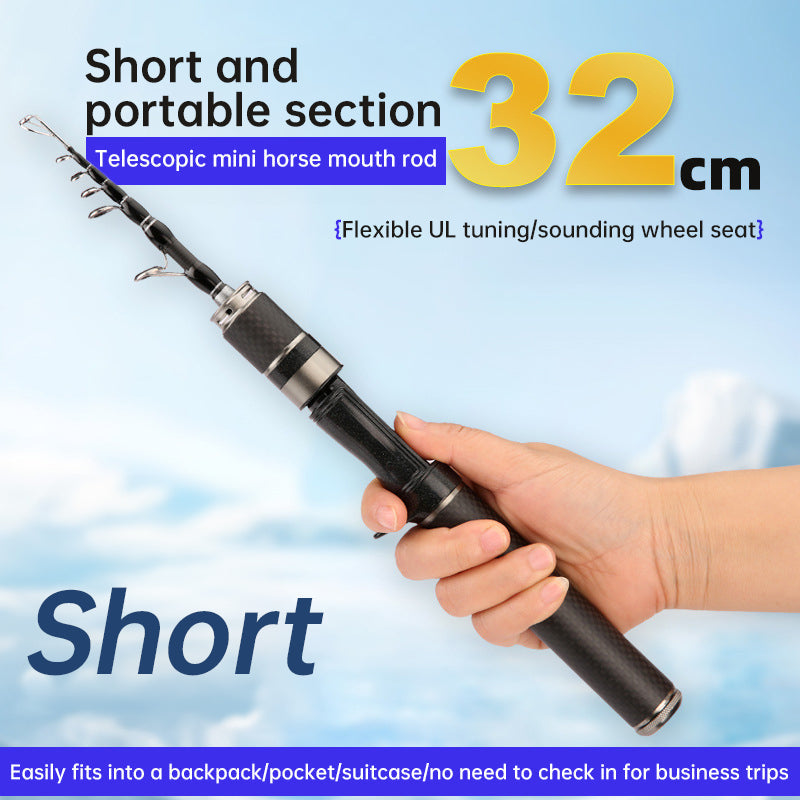 Portable Ultra-Short Carbon Fiber Telescopic Fishing Rod