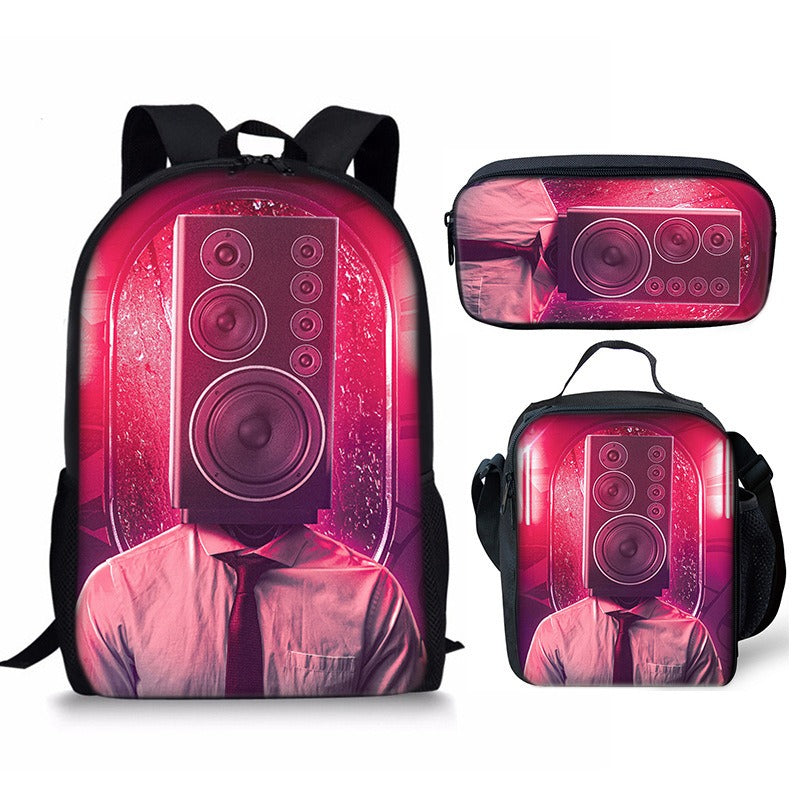 Conjunto de mochila Skibidi Toilet Man de 3 piezas para la escuela