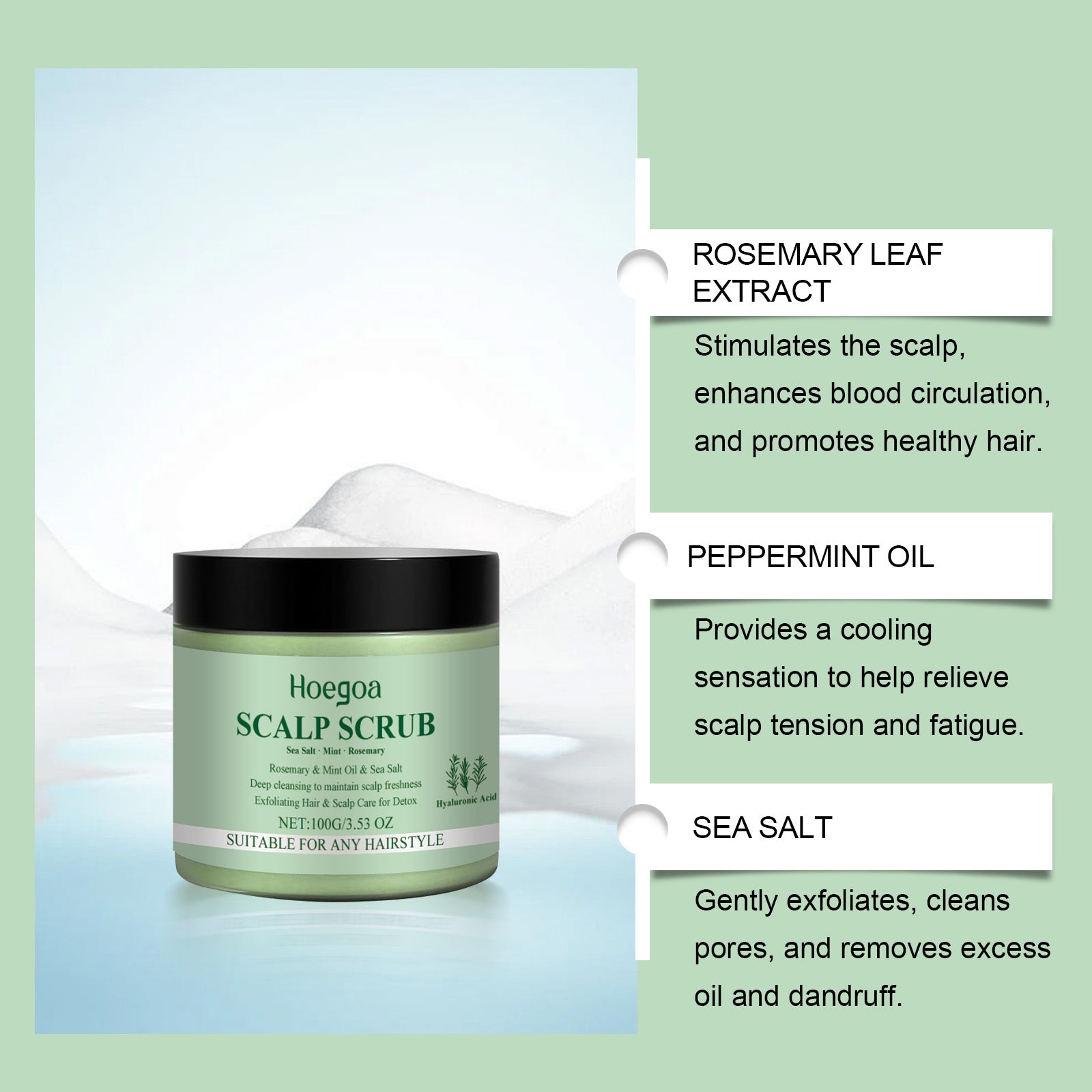 Rosemary Scalp Scrub, A Gentle, Cleansing, Moisturizing, Refreshing And Soothing Scalp Scrub - Korvel