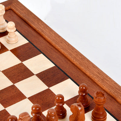 Drawer style solid wood veneer splicing chessboard magnetic chess box set - Korvel