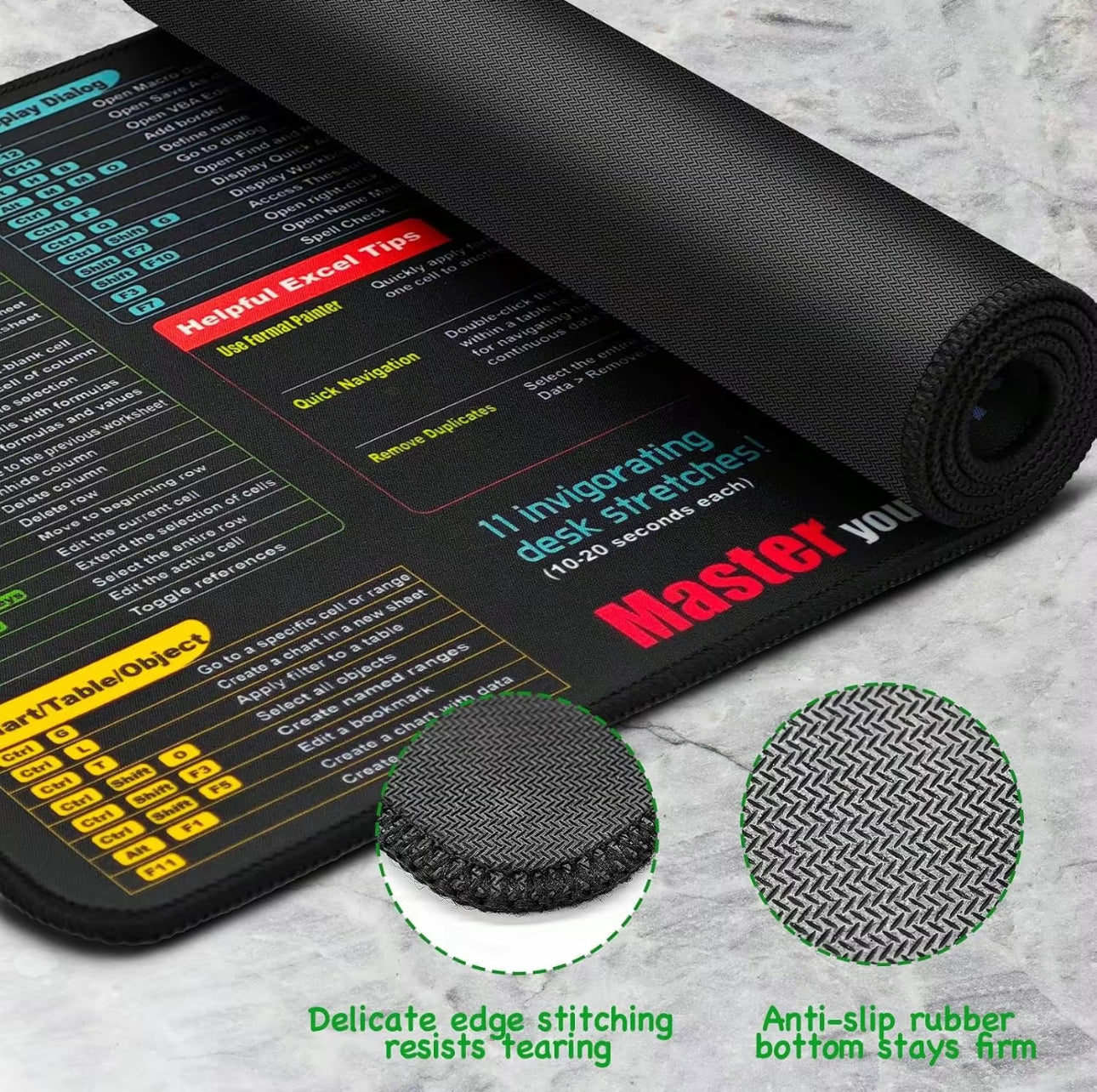 Tapis de bureau ExcelEase - Tapis de souris XL pour le travail et l'étude