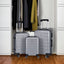 Luggage Suitcase 3 Piece Sets Hardside Carry-on luggage with Spinner Wheels 20"/24"/28" Silver+Grey + ABS - Korvel