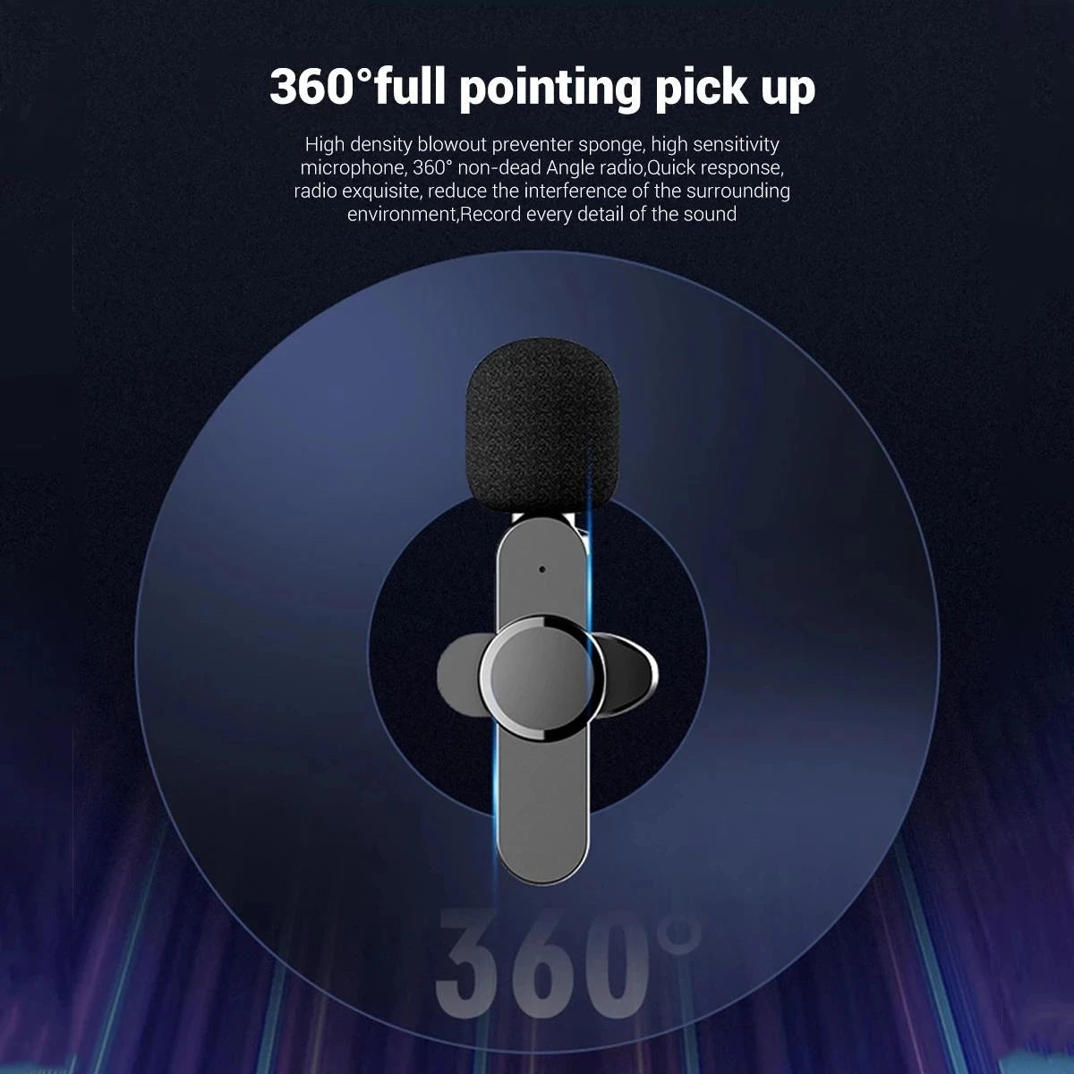 Wireless Lavalier Microphone Lapel Mic Mini For iPhone Android Cell Mobile Phone PC Tiny Micro Tie Mikrofon Mike Dual Bluetooth - Korvel