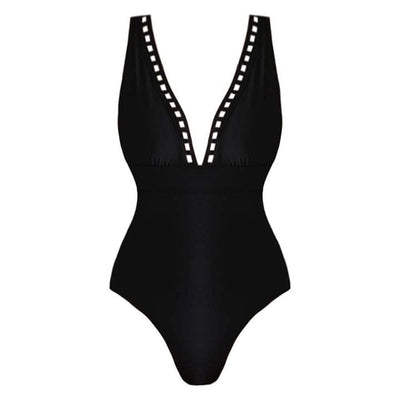 Elegant V-Neck One-Piece Swimsuit for Women