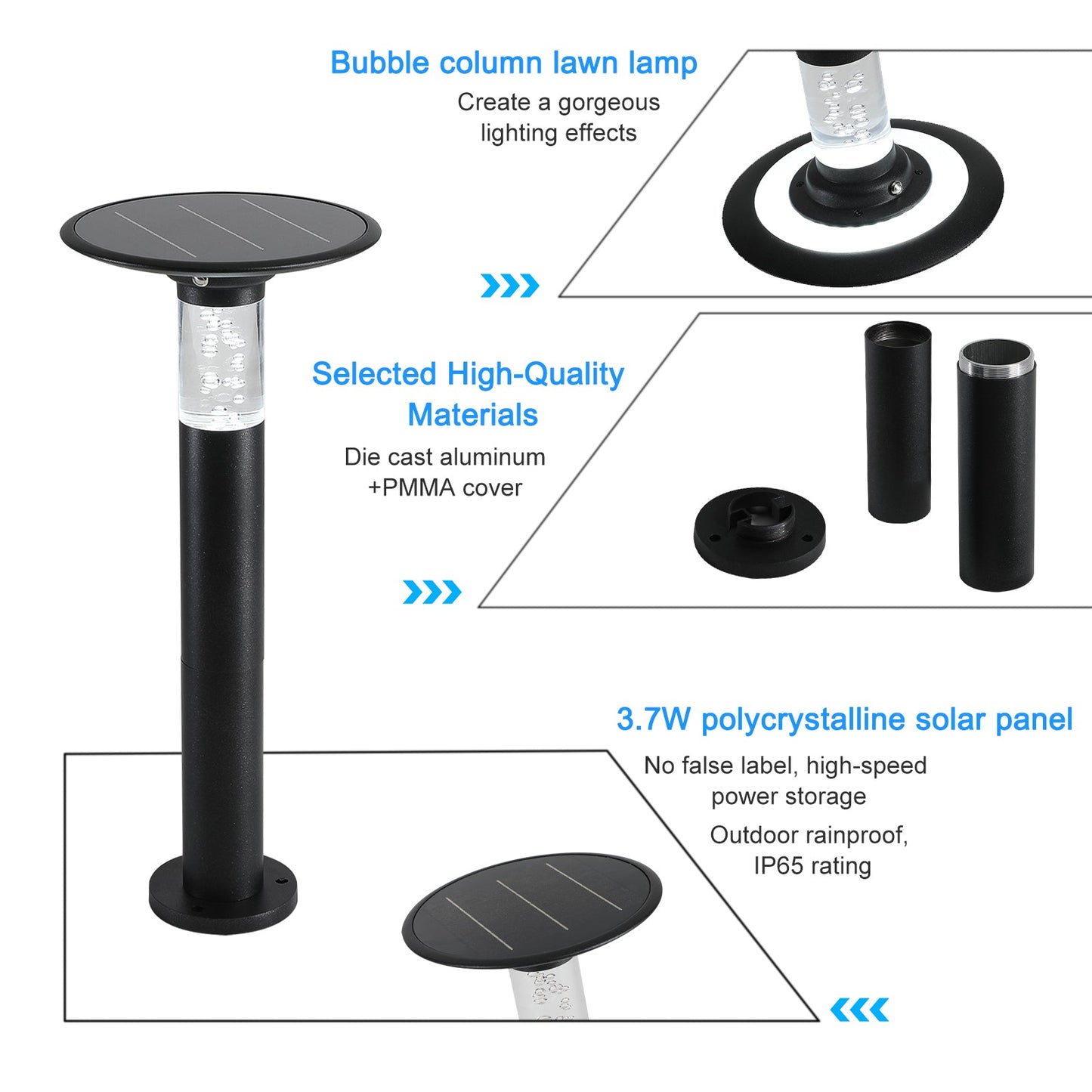 Solar Lawn Light With Dimmable LED - Korvel