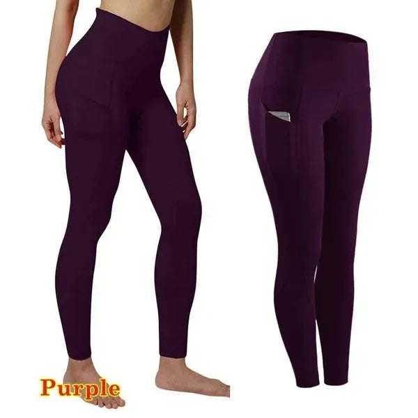 High Waist Elastic Workout Leggings with Tummy Control