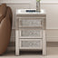 U-Can 15.7" Silver Rectangular Mirror Coffee Table with Charging Function