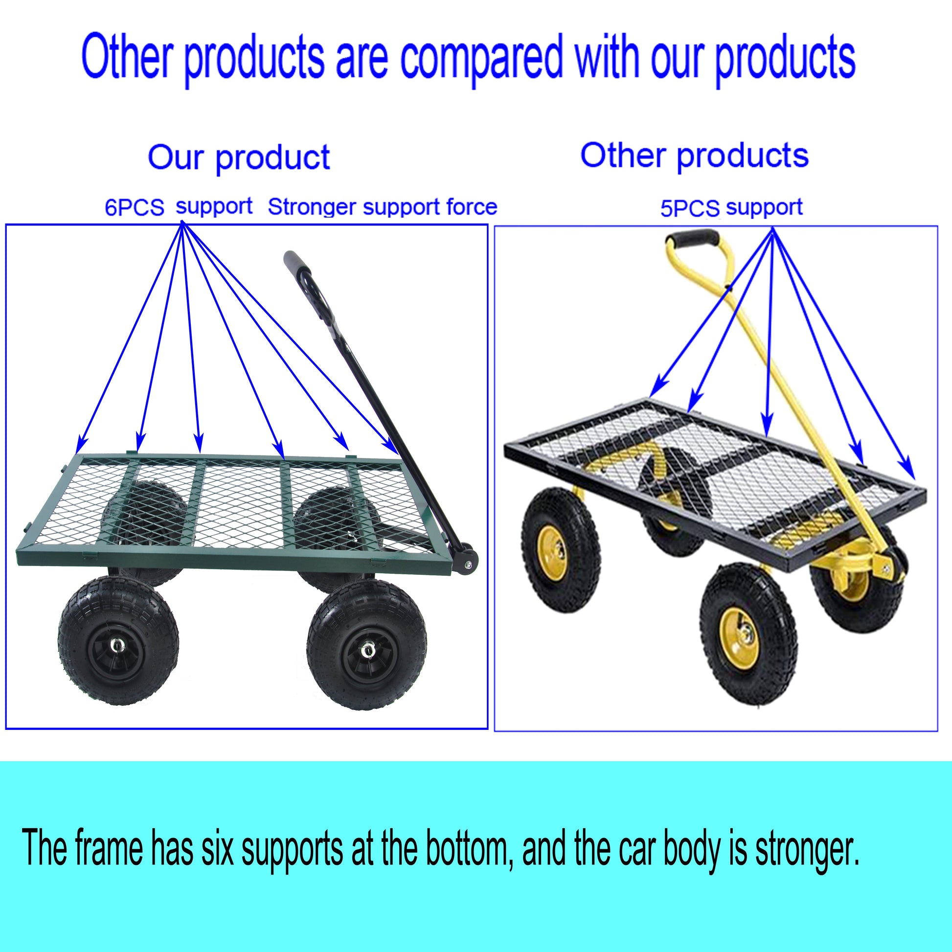 Wagon Cart Garden cart trucks make it easier to transport firewood (green) - Korvel