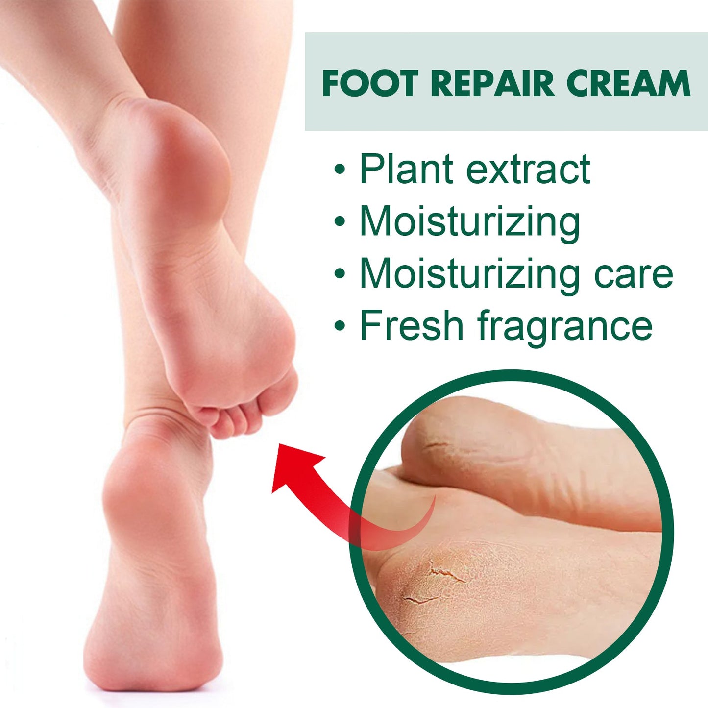 Foot Repair Cream, Repair Heel Crack Dry Itching Skin Nourishing Moisturizing Moisturizing Foot Care Cream - Korvel