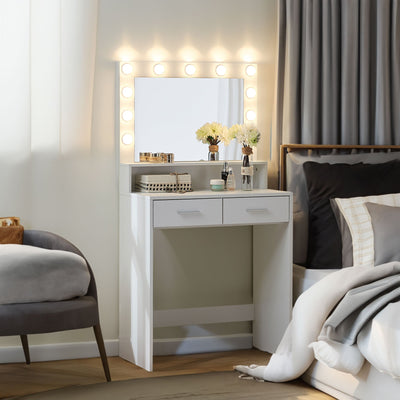 Makeup Vanity Desk with Mirror & Light - Korvel