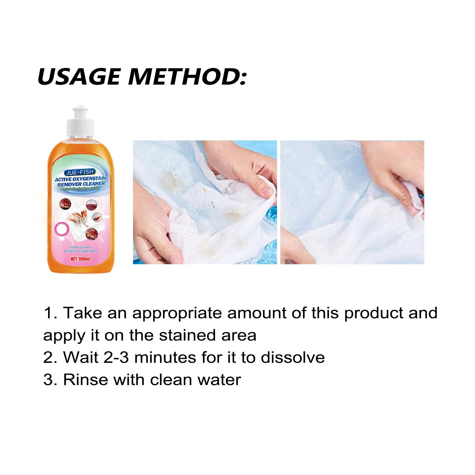 Clothes Stain Remover, Removes Stubborn Stains, Oil And Sweat Stains Laundry Cleaner - Korvel