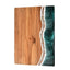 Acacia Wood and New Resin Cutting Board Wave Spliced Design Kitchen Fruit and Steak Board for Chopping Rectangle Wooden Boards - Korvel