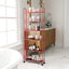 Red 6-story rolling cart gap kitchen ultra-thin sliding out storage tower shelf with wheels, 6 baskets - Korvel
