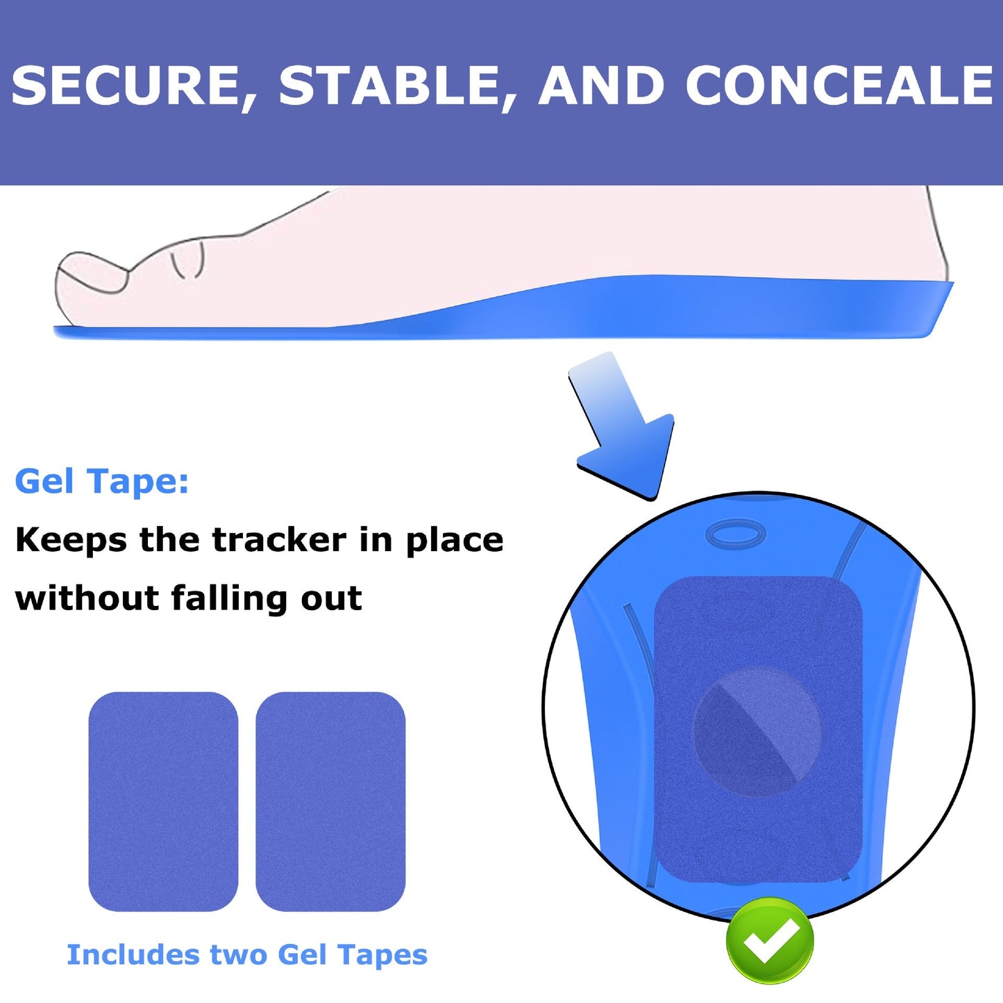 Apple Airtag Protective Case for Shoe Insoles - Blue