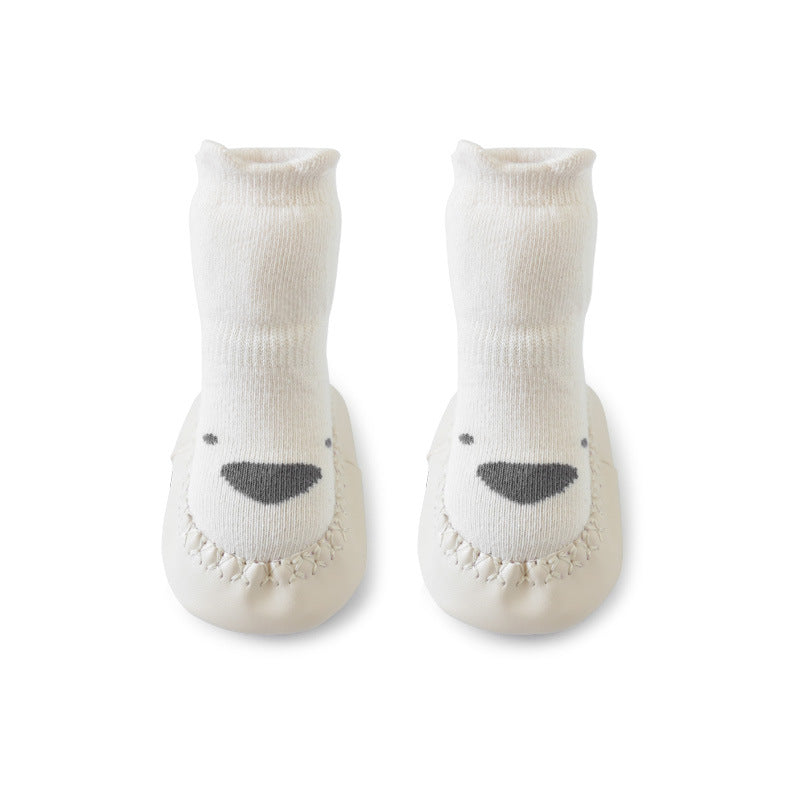 Baby Floor Shoes And Socks Soft Bottom Mid-Tube To Prevent Korean Style Super Cute Cartoon Baby Toddler Socks Shoes - Korvel