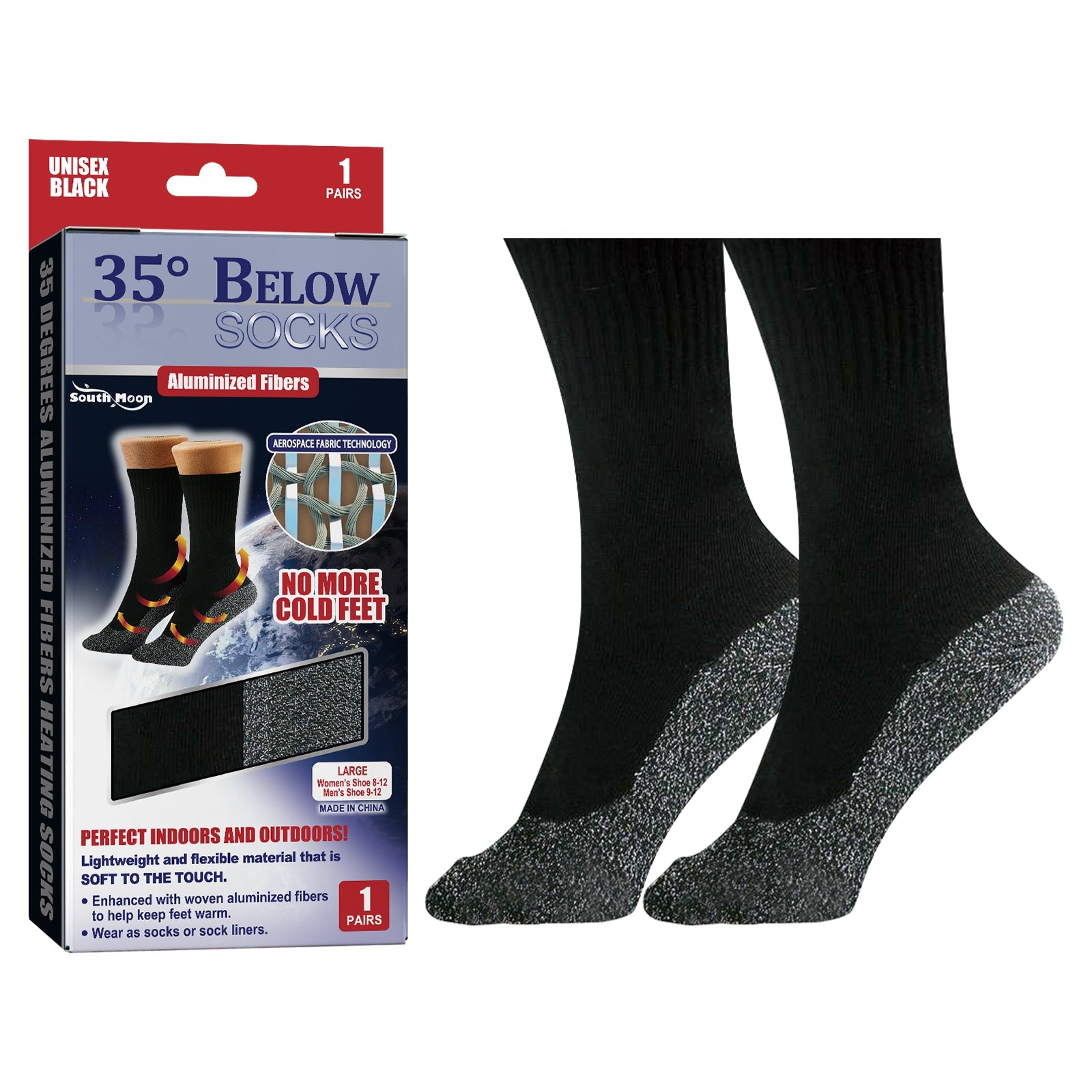 35 Degrees Aluminized Fibers Heating Socks, Relieve Vein Spontaneous Heat Constant Temperature Comfortable Warm Foot Cold Protection Socks - Korvel