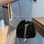 Sequin Chain Drawstring Bucket Bag - Korvel