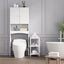 Home Bathroom Shelf Over-The-Toilet, Bathroom SpaceSaver, Bathroom Storage Cabinet Organizer,White - Korvel
