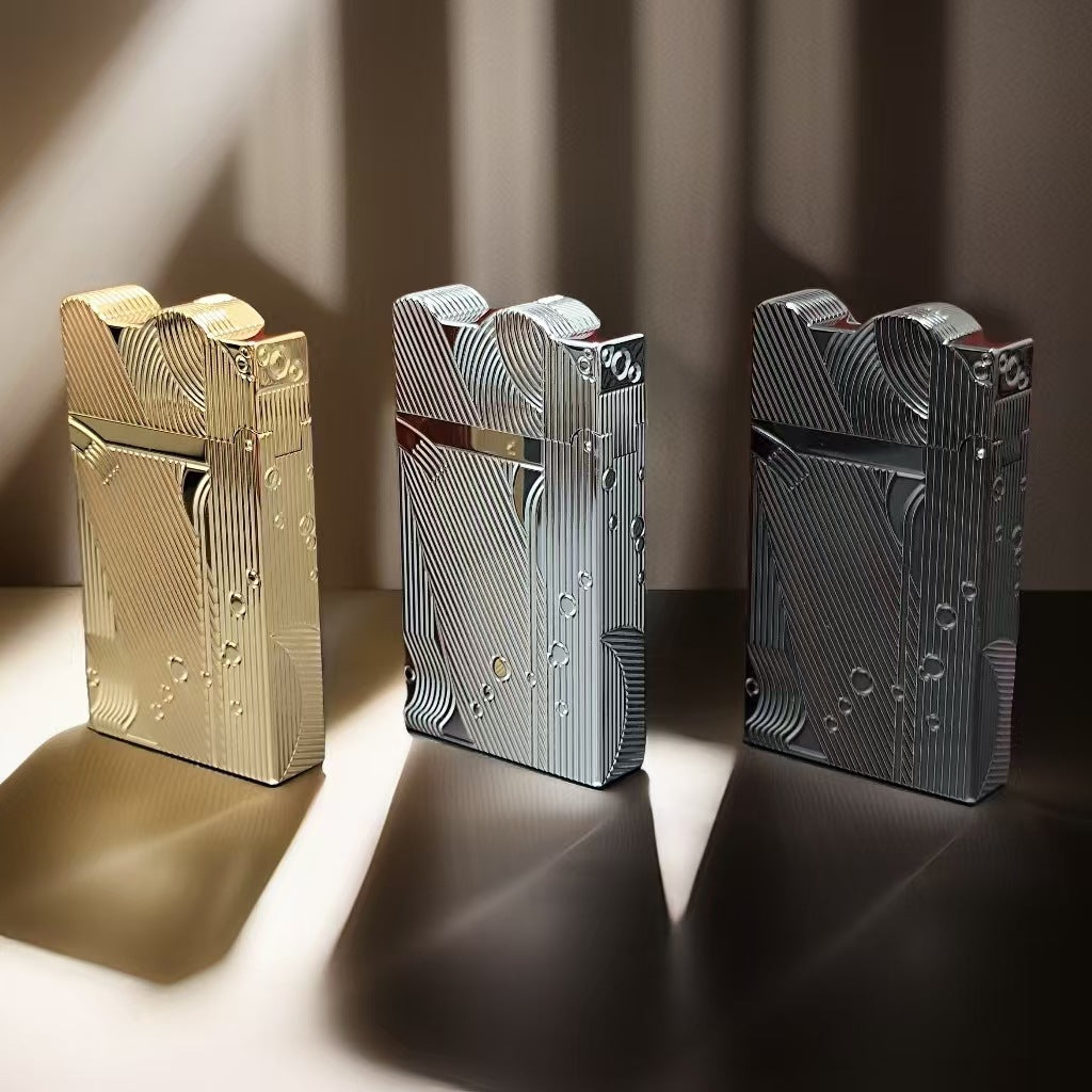 Gold Sleep Mermaid Pattern Vintage Lighter Cigarette Smoking Kerosene Lighters Classic Sound Metal Lighters Fire Men - Korvel