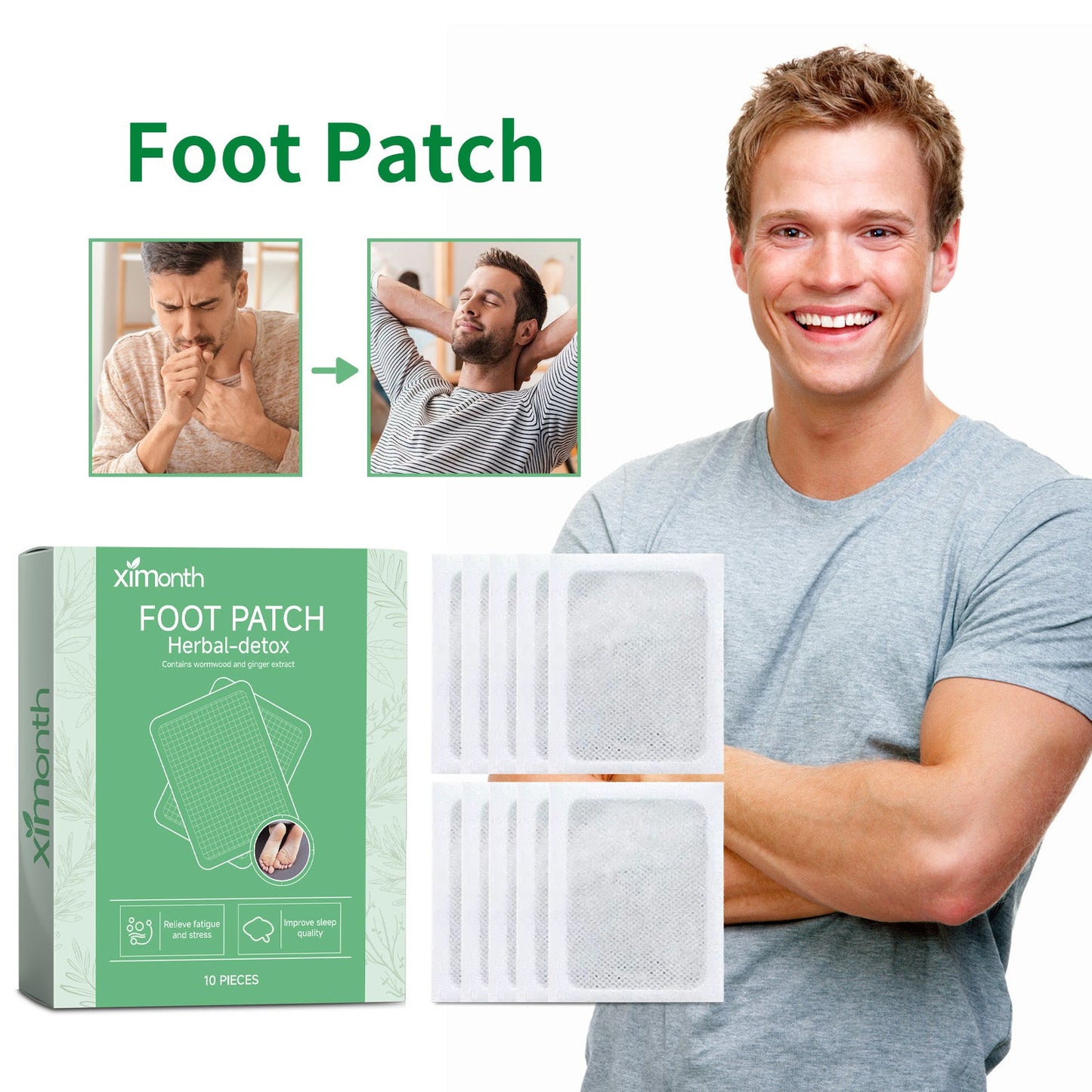 Foot Patch, Moisturizing Alleviate The Pressure Of The Body Care Sleep Foot Patch - Korvel