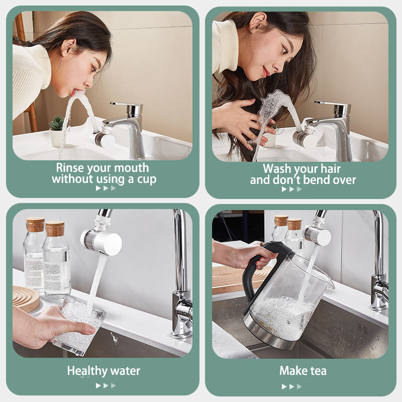 Faucet filter splash proof water purifier filter booster 720 degree rotating universal extension filter water nozzle - Korvel