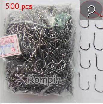 Rompin 500pcs carp fishing hooks with hole High quality Carbon Steel #3-#12 10 size choose Fly carp sea - Korvel