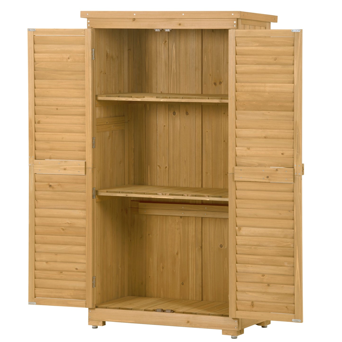 Premium Wooden Garden Shed - 3-Tier Outdoor Storage Cabinet