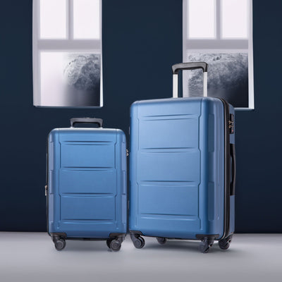 Expanable Spinner Wheel 2 Piece Luggage Set ABS Lightweight Suitcase with TSA Lock 20inch+28inch - Korvel