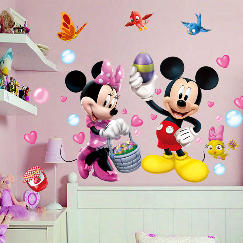 Mickey Minnie Decorative Painting Children's Room Background Wall Mickey Mouse Wall Sticker - Korvel