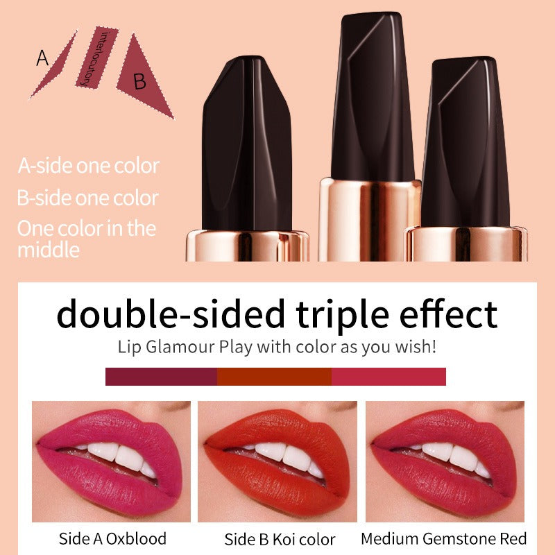 VIBELY Rouge à Lèvres Riche Trois Couleurs - Hydratant et Longue Durée
