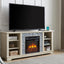Meuble TV avec foyer électrique en pierre Mantel et rangement ouvert