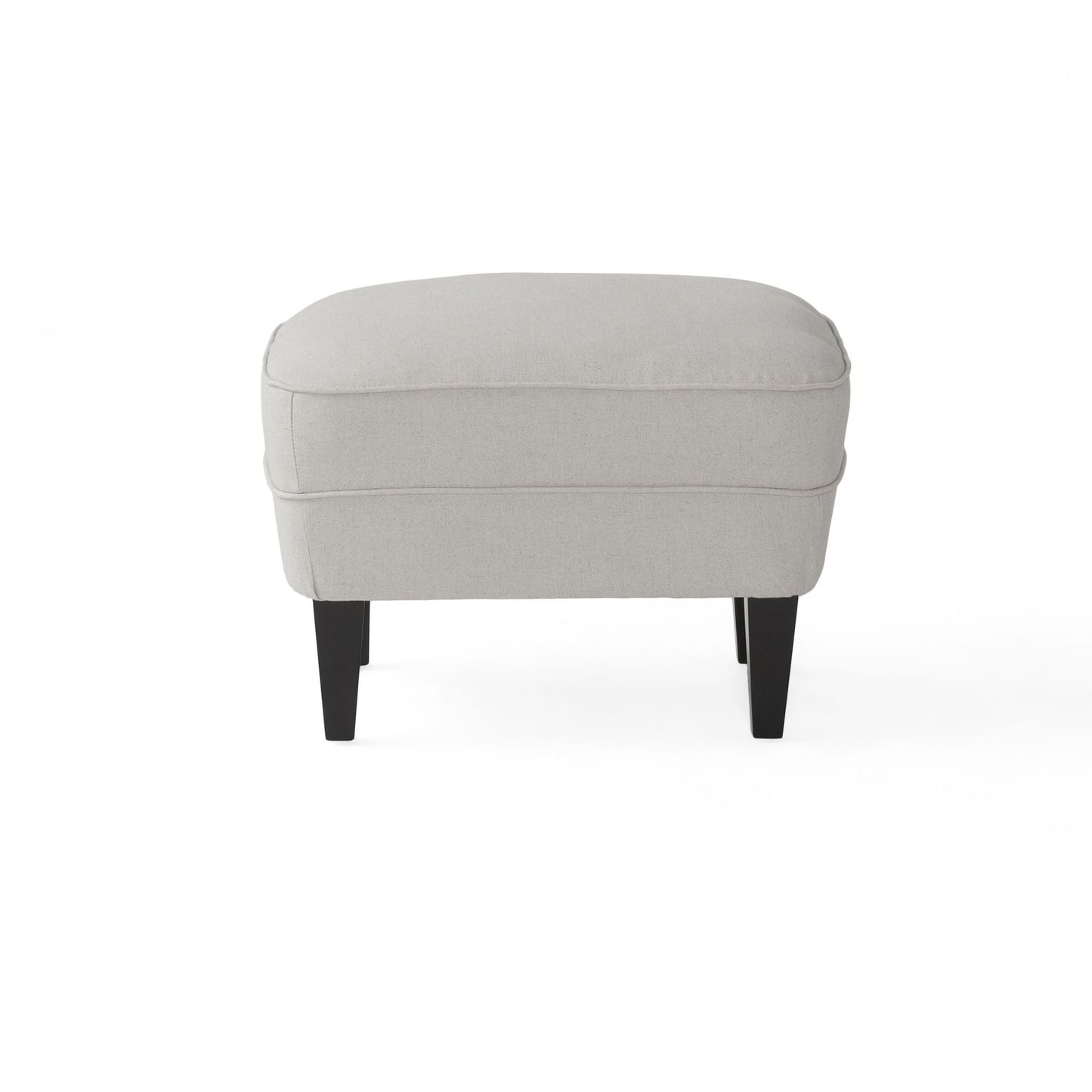 Modern light grey fabric club chair and Ottoman set, stylish cushioned armchair, paired with Ottoman style - Korvel