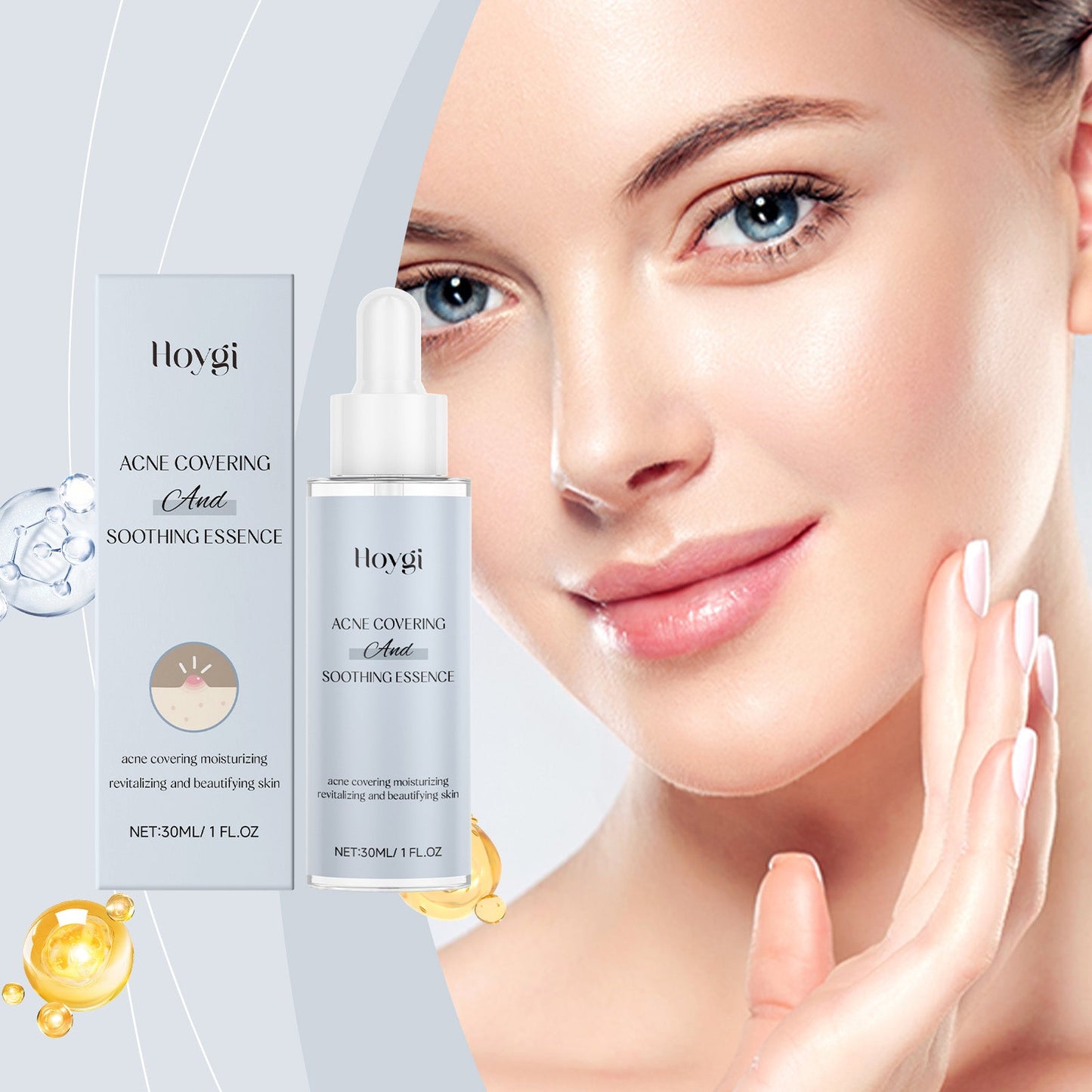 Acne Soothing Serum Facial Skin Hydrating And Moisturizing Pitted And Pimple Mild Care Solution - Korvel