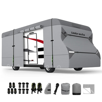 Umbrauto RV Cover Class C Upgraded 7 Layers Anti-UV Top Panel Motorhome Cover，Gray - Korvel