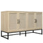 Buffet 4 Portes en Rotin - Cabinet de Rangement Élégant
