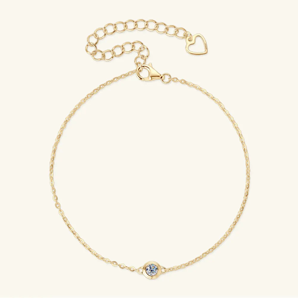 Inlaid Moissanite 925 Sterling Silver Bracelet - Korvel
