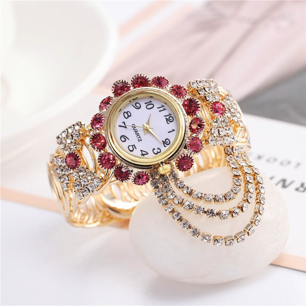 New trend and fashion women's watch with diamond inlaid digital quartz female bracelet watch - Korvel