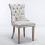 Premium Tufted Solid Wood Dining Chair Set - Gray
