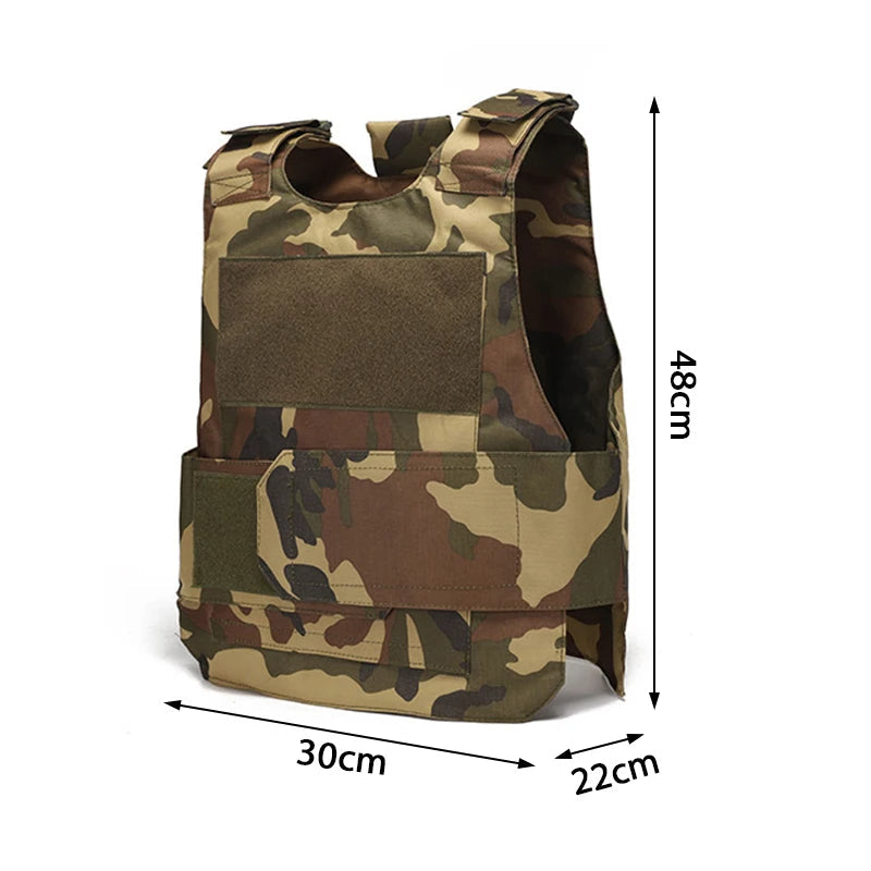 Tactical Army Vest Multi functional Armor Plate Tactical Carrier Vest CP Camo 800D - Korvel